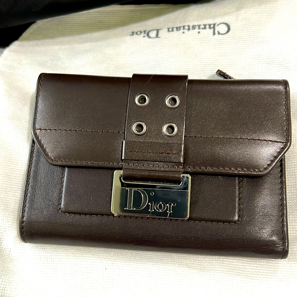 NWOT VINTAGE STREET CHIC Christian DIOR Leather Trifold Wallet